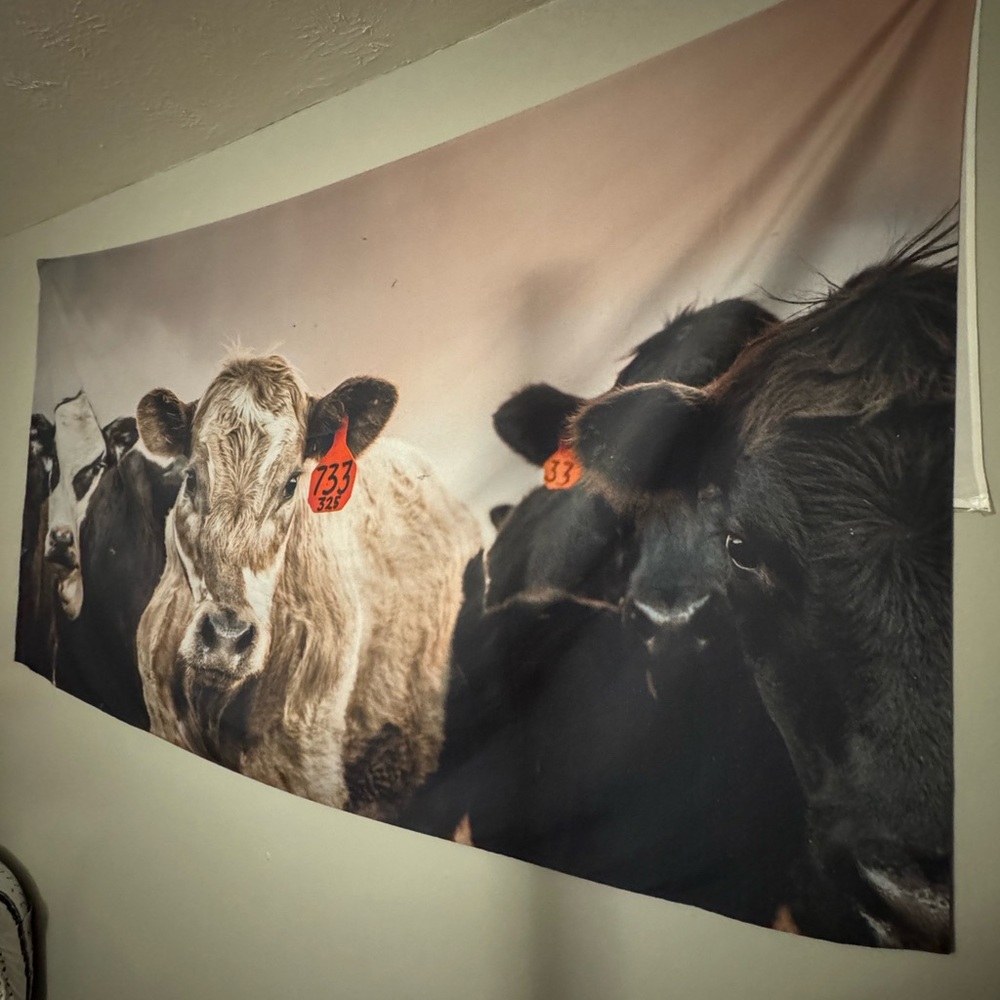 Rustic Cow Herd Wall Tapestry